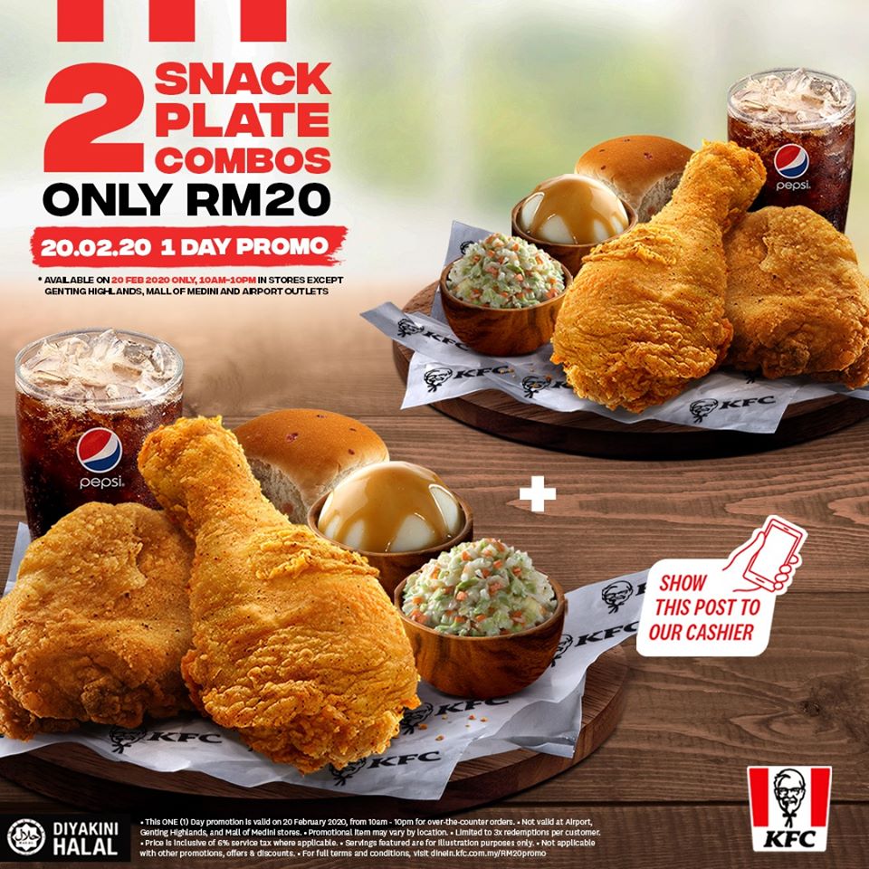 2 Snack Plate Combo Only RM20