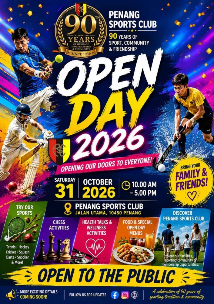 Penang Sports Club 90th Anniversary Open Day 2026 2026